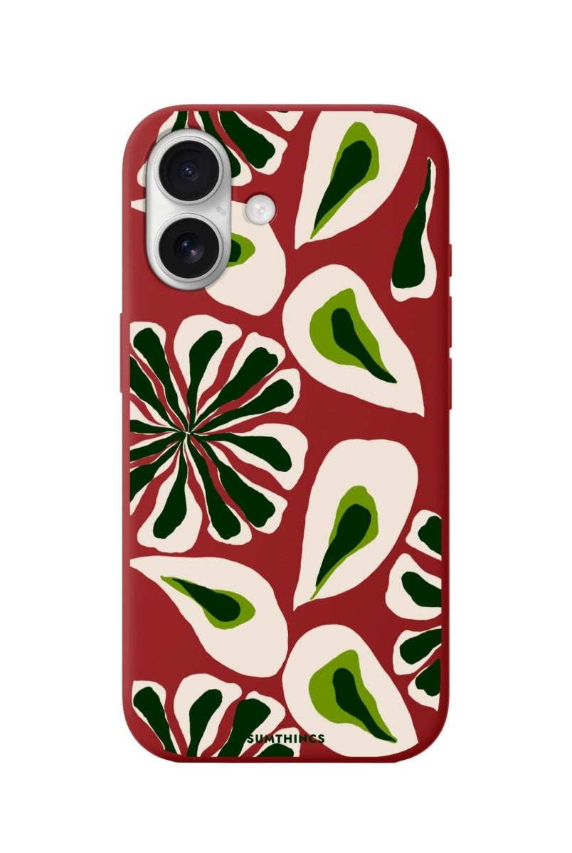 iPhone 16 Leafs Premium Telefon Kılıfı Kırmızı - SUMTHINCS