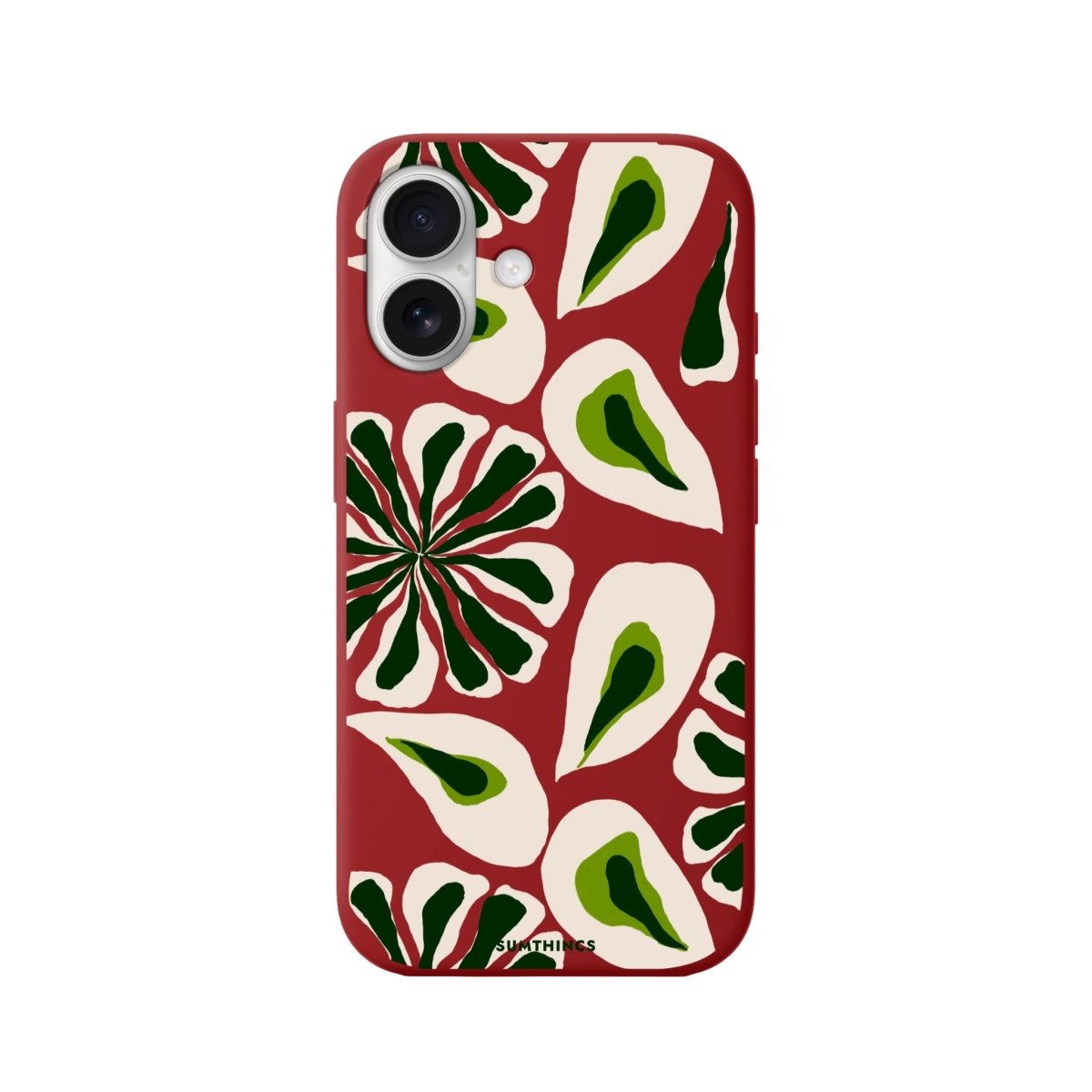 iPhone 16 Leafs Premium Telefon Kılıfı Kırmızı - SUMTHINCS