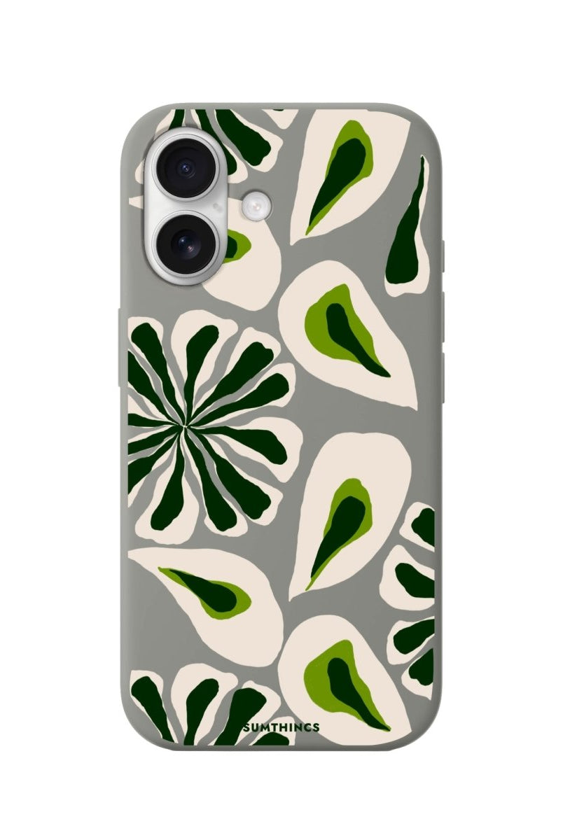 iPhone 16 Leafs Premium Telefon Kılıfı Gri - SUMTHINCS