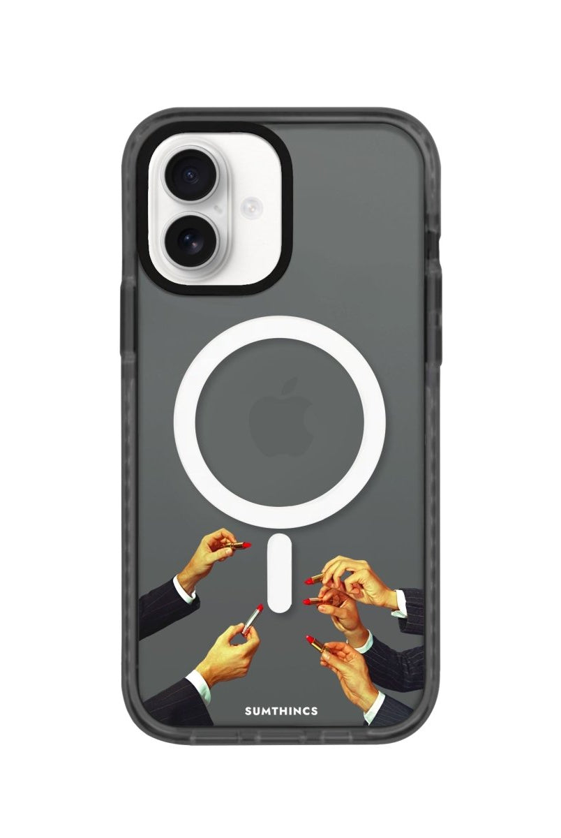 iPhone 16 Lipstick Magsafe Procase Şeffaf Telefon Kılıfı Antrasit - SUMTHINCS