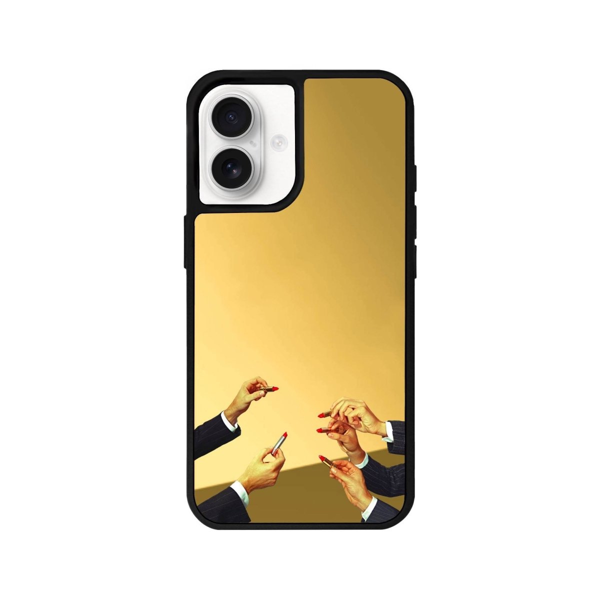 iPhone 16 Lipstick Mirror Aynalı Telefon Kılıfı Altın - SUMTHINCS