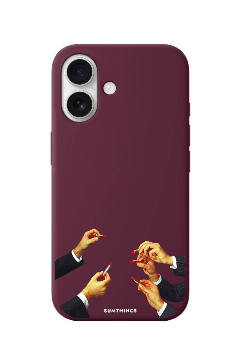 iPhone 16 Lipstick Premium Telefon Kılıfı Bordo - SUMTHINCS