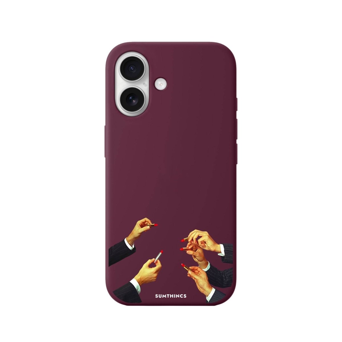 iPhone 16 Lipstick Premium Telefon Kılıfı Bordo - SUMTHINCS