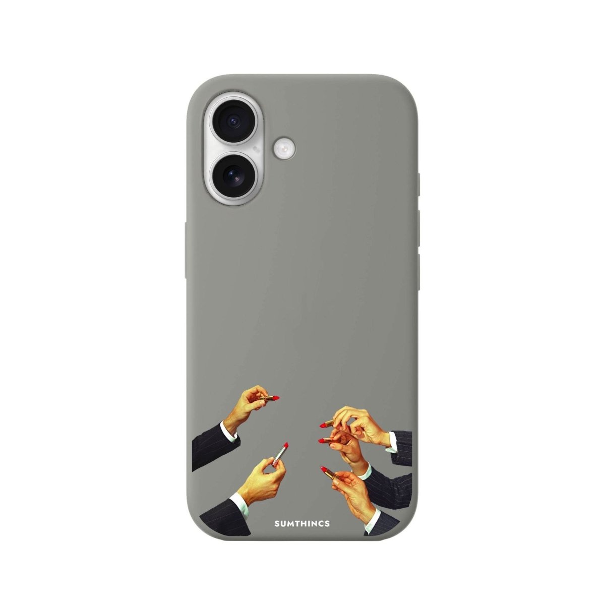iPhone 16 Lipstick Premium Telefon Kılıfı Gri - SUMTHINCS