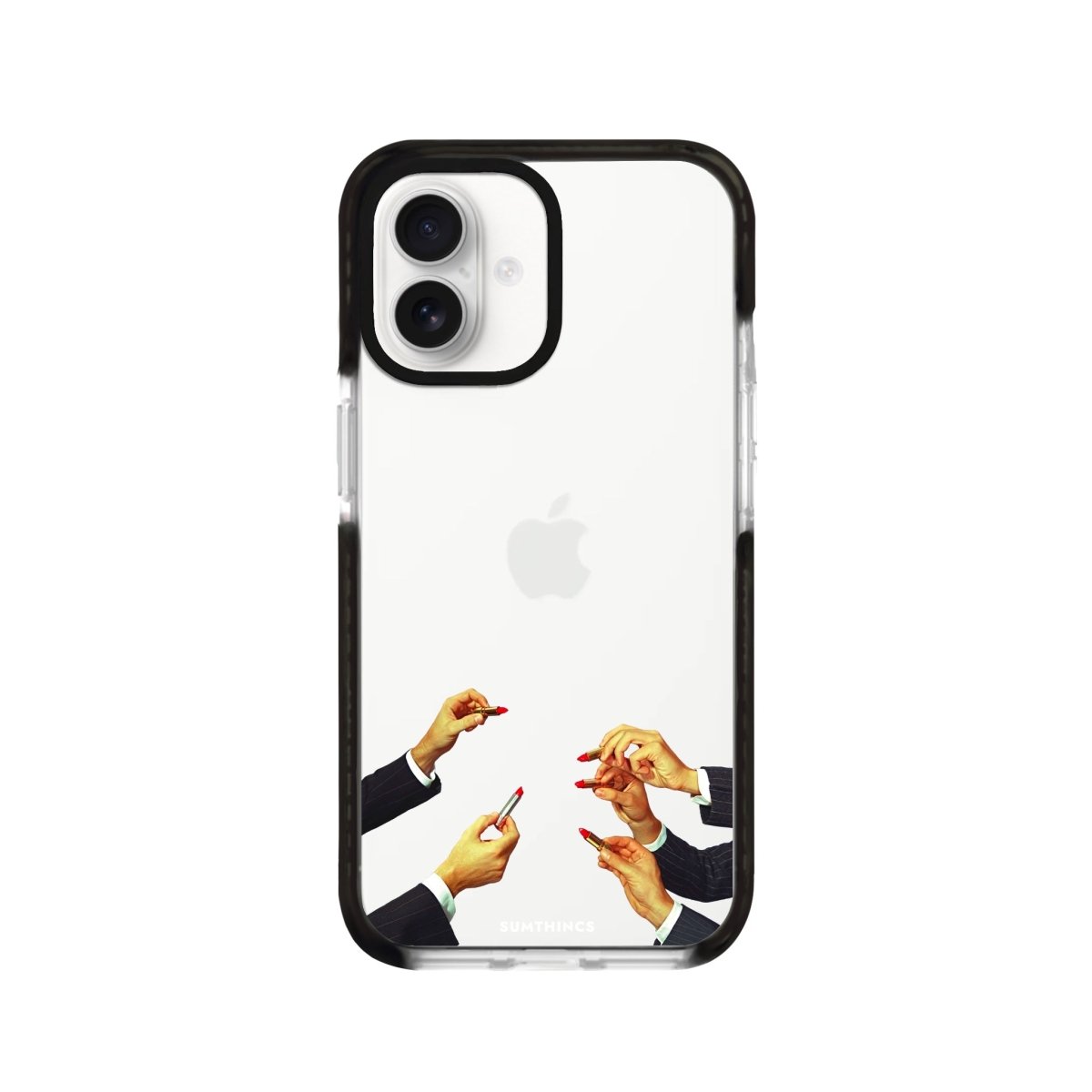 iPhone 16 Lipstick Procase Şeffaf Telefon Kılıfı Siyah Şeffaf - SUMTHINCS
