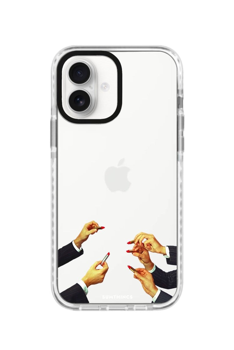 iPhone 16 Lipstick Procase Şeffaf Telefon Kılıfı Beyaz Şeffaf - SUMTHINCS