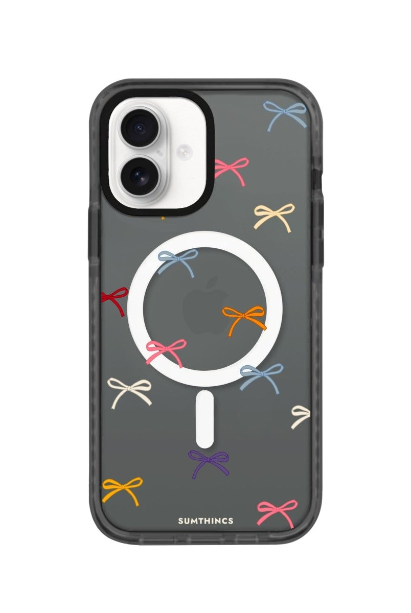 iPhone 16 Little Bows Magsafe Procase Şeffaf Telefon Kılıfı Antrasit - SUMTHINCS