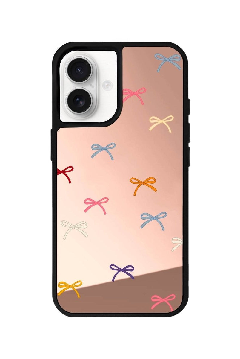 iPhone 16 Little Bows Mirror Aynalı Telefon Kılıfı Metalik Pembe - SUMTHINCS
