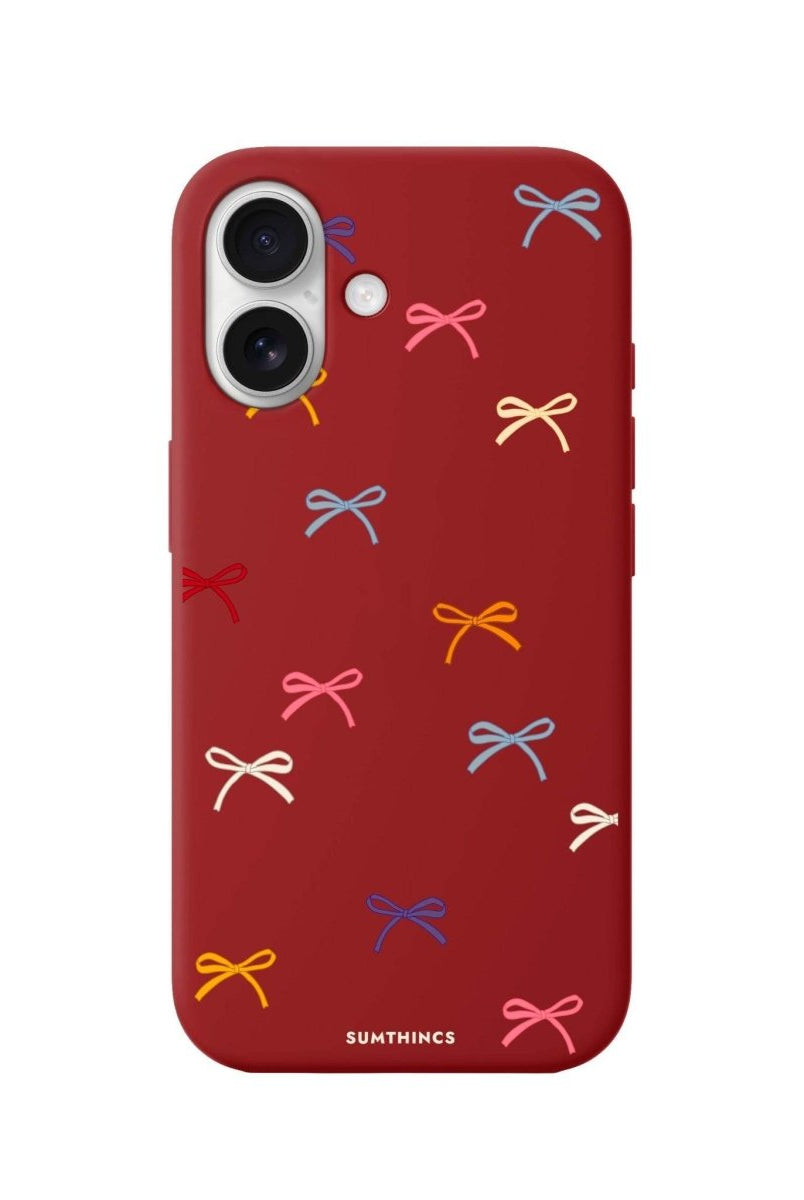 iPhone 16 Little Bows Premium Telefon Kılıfı Kırmızı - SUMTHINCS