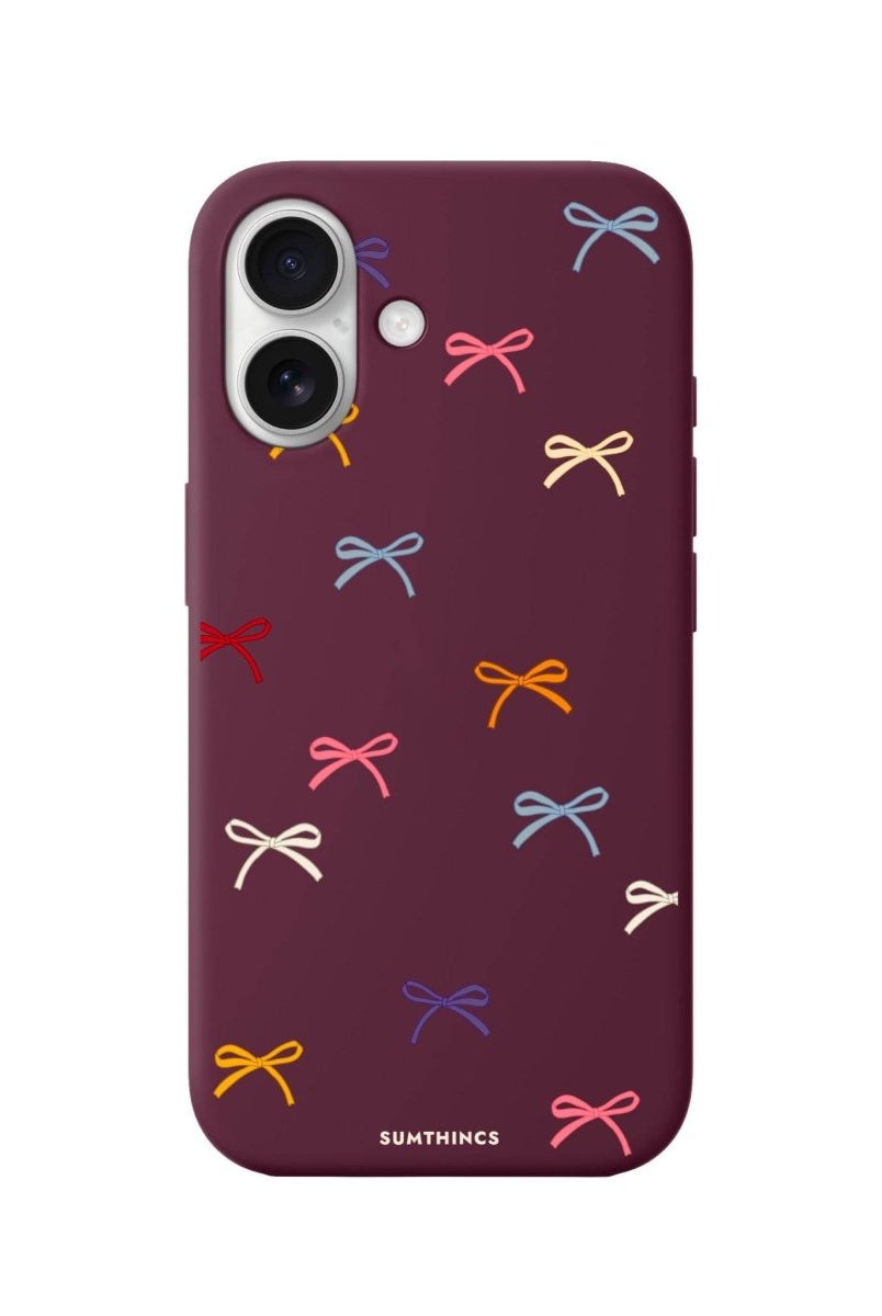 iPhone 16 Little Bows Premium Telefon Kılıfı Bordo - SUMTHINCS