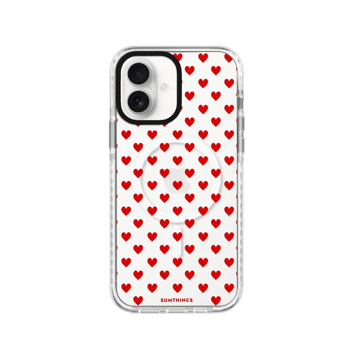 iPhone 16 Little Hearts Magsafe Procase Şeffaf Telefon Kılıfı Beyaz Şeffaf - SUMTHINCS