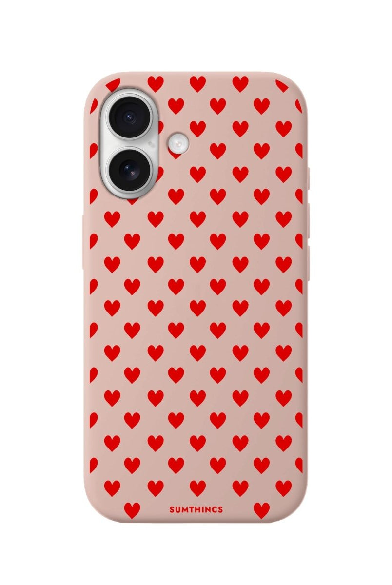 iPhone 16 Little Hearts Premium Telefon Kılıfı Bej - SUMTHINCS