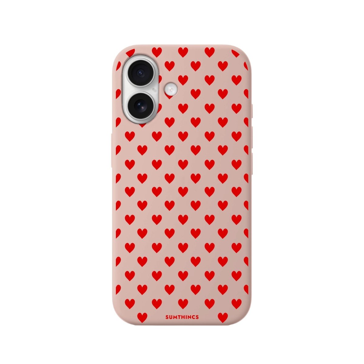 iPhone 16 Little Hearts Premium Telefon Kılıfı Bej - SUMTHINCS