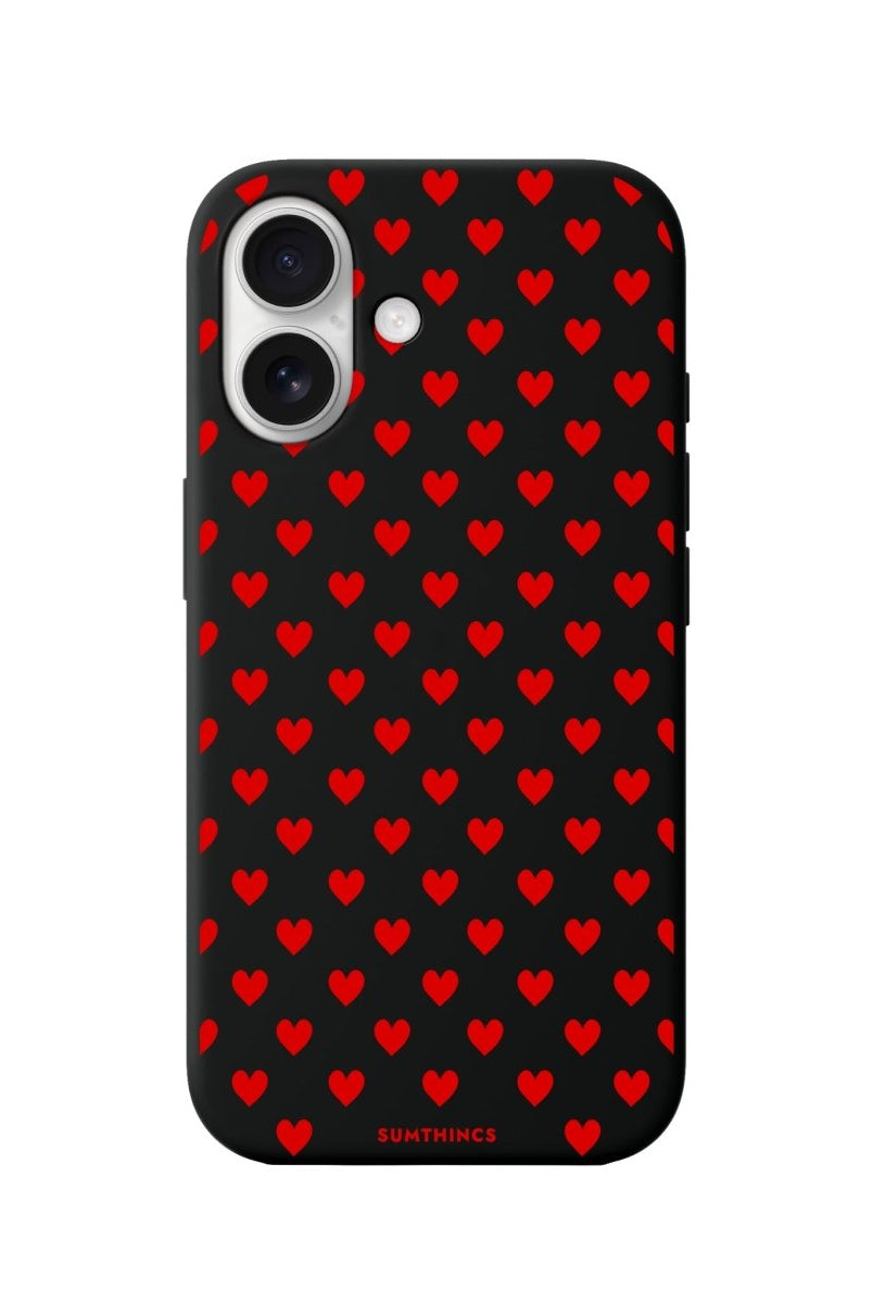 iPhone 16 Little Hearts Premium Telefon Kılıfı Siyah - SUMTHINCS