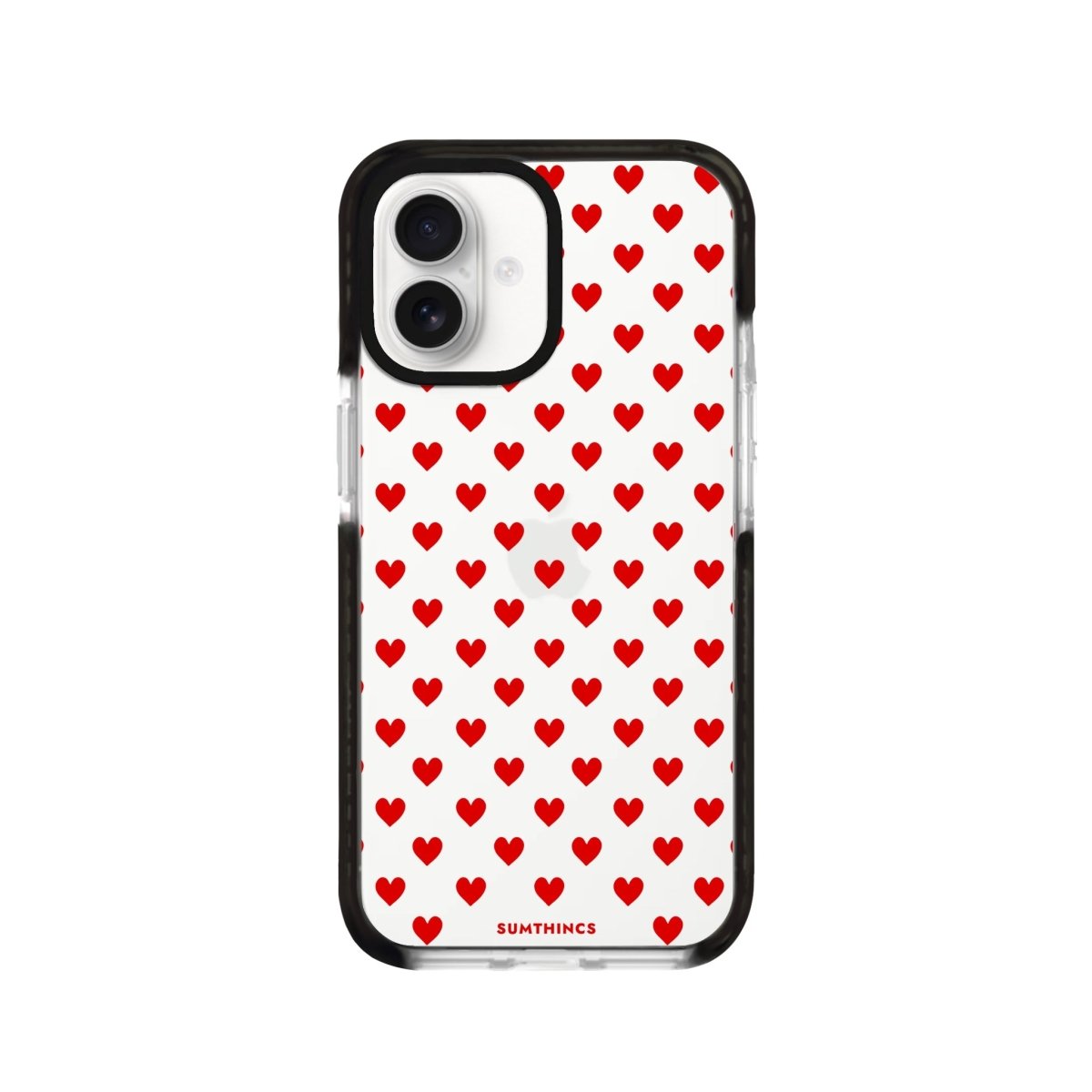 iPhone 16 Little Hearts Procase Şeffaf Telefon Kılıfı Siyah Şeffaf - SUMTHINCS