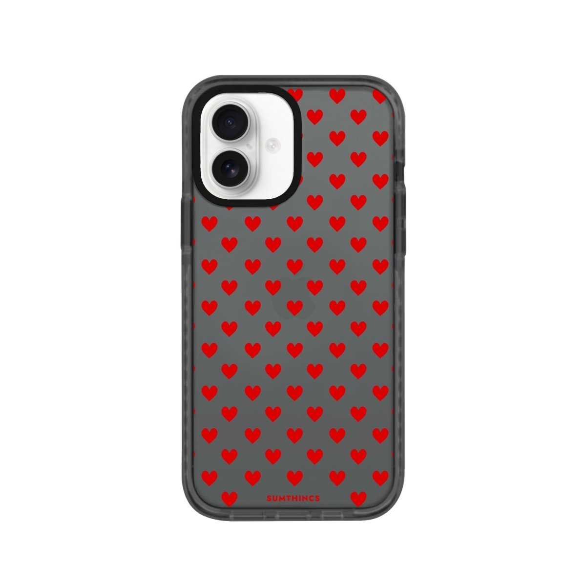 iPhone 16 Little Hearts Procase Şeffaf Telefon Kılıfı Antrasit - SUMTHINCS