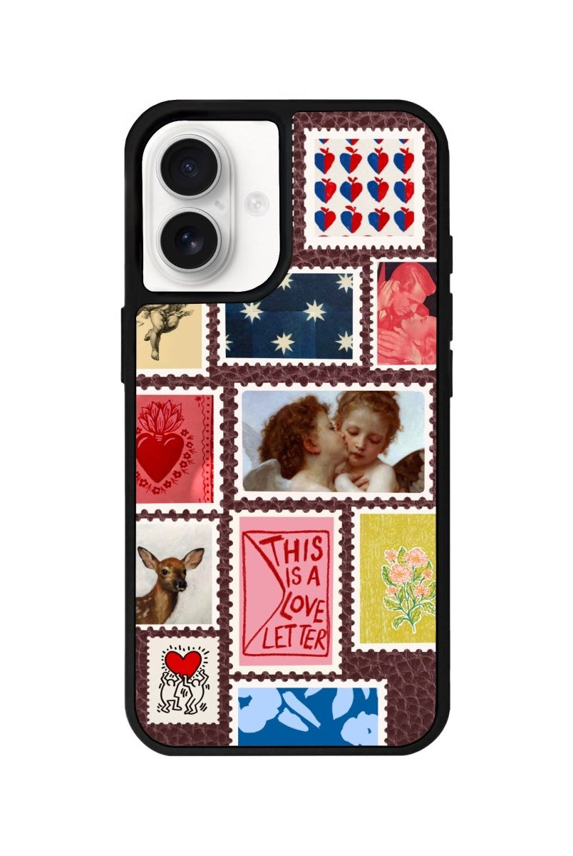 iPhone 16 Love Letter Leather Vegan Deri Telefon Kılıfı Bordo - SUMTHINCS