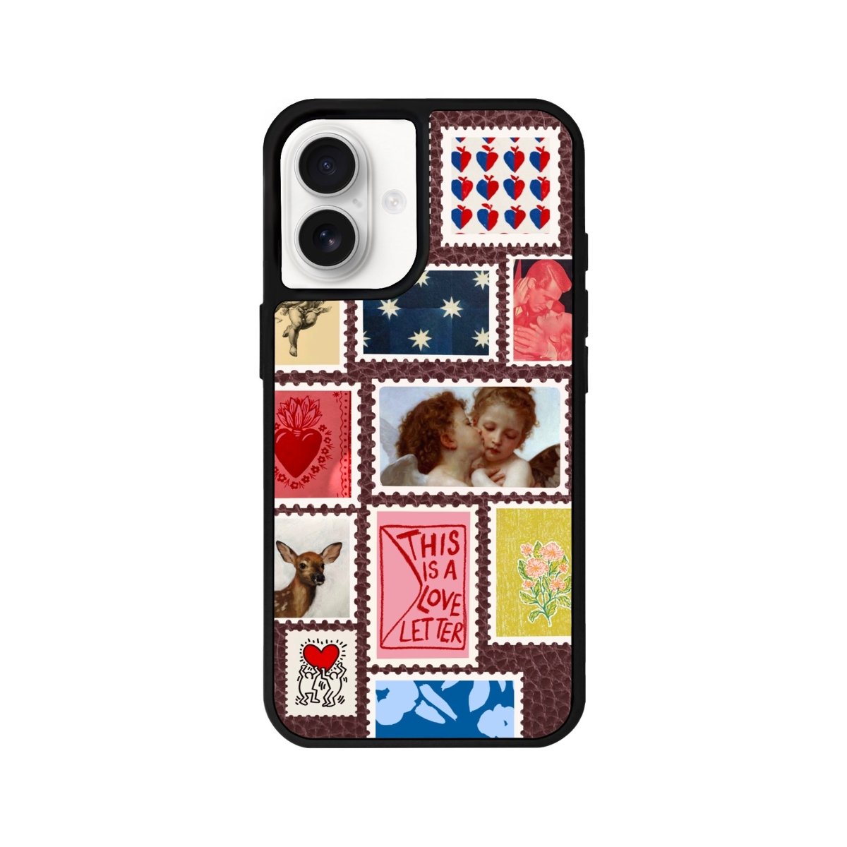 iPhone 16 Love Letter Leather Vegan Deri Telefon Kılıfı Bordo - SUMTHINCS