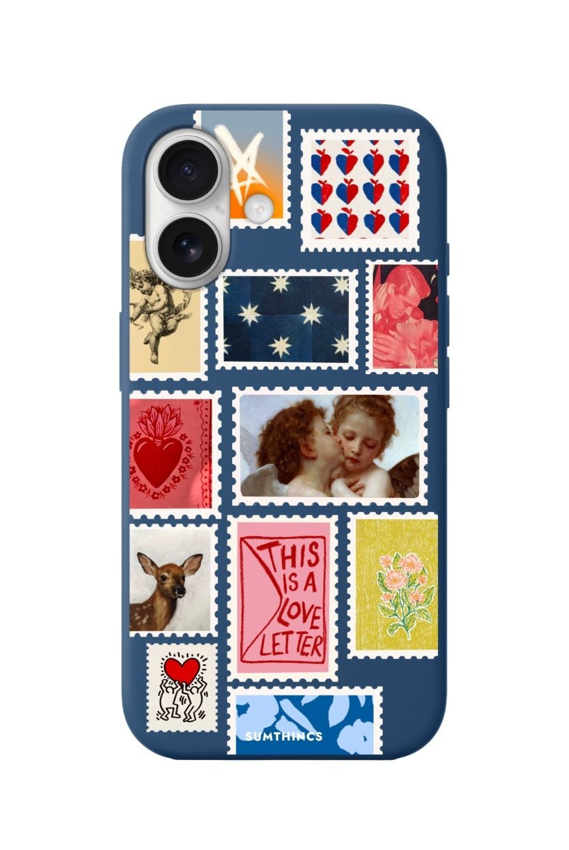 iPhone 16 Love Letter Premium Telefon Kılıfı Pasifik Mavi - SUMTHINCS