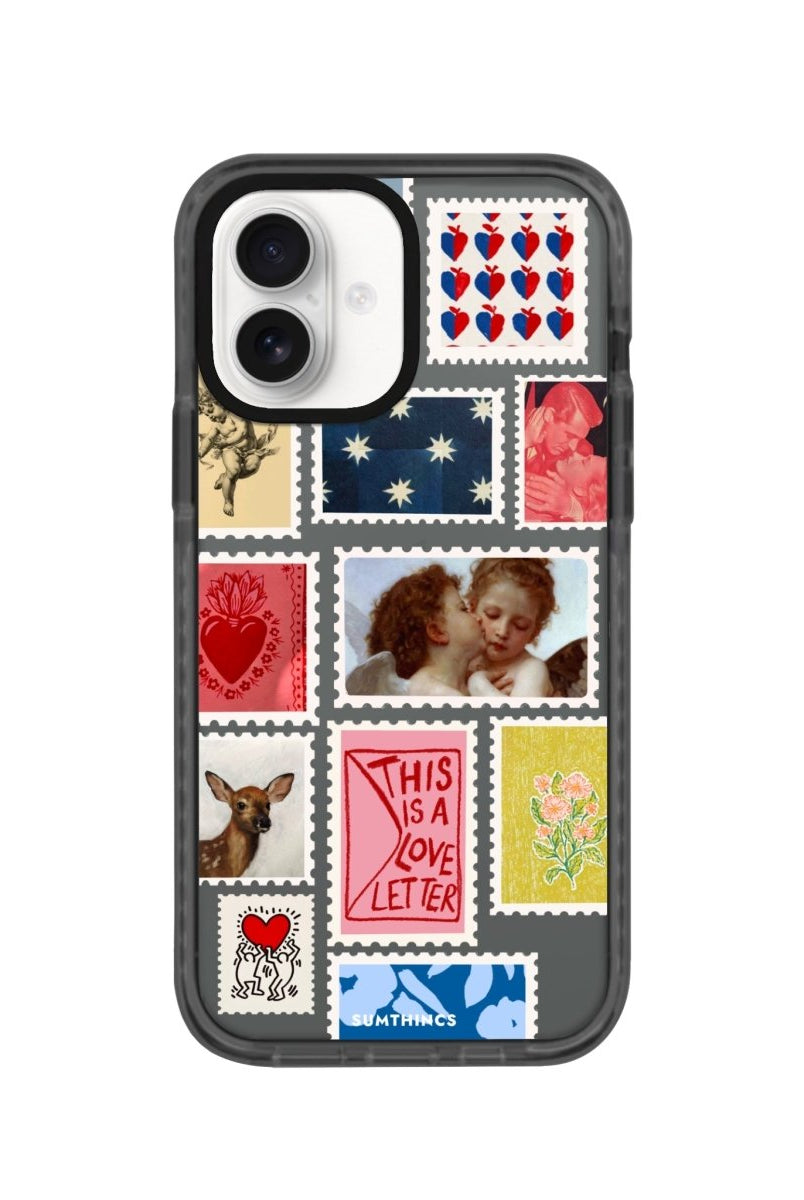 iPhone 16 Love Letter Procase Şeffaf Telefon Kılıfı Antrasit - SUMTHINCS