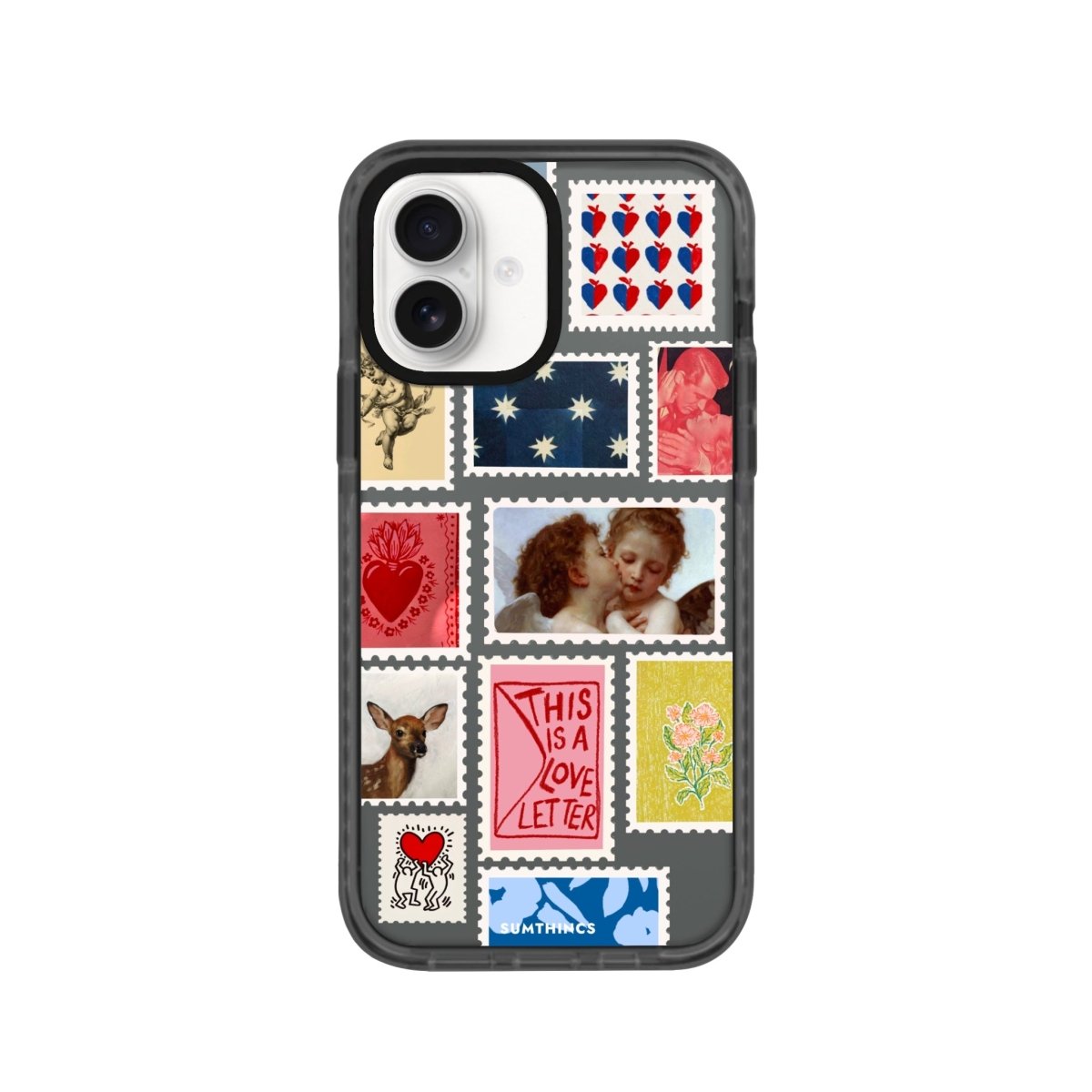 iPhone 16 Love Letter Procase Şeffaf Telefon Kılıfı Antrasit - SUMTHINCS