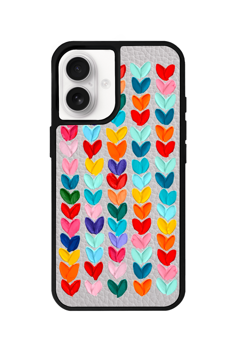 iPhone 16 Lovestorm Leather Vegan Deri Telefon Kılıfı Gri - SUMTHINCS
