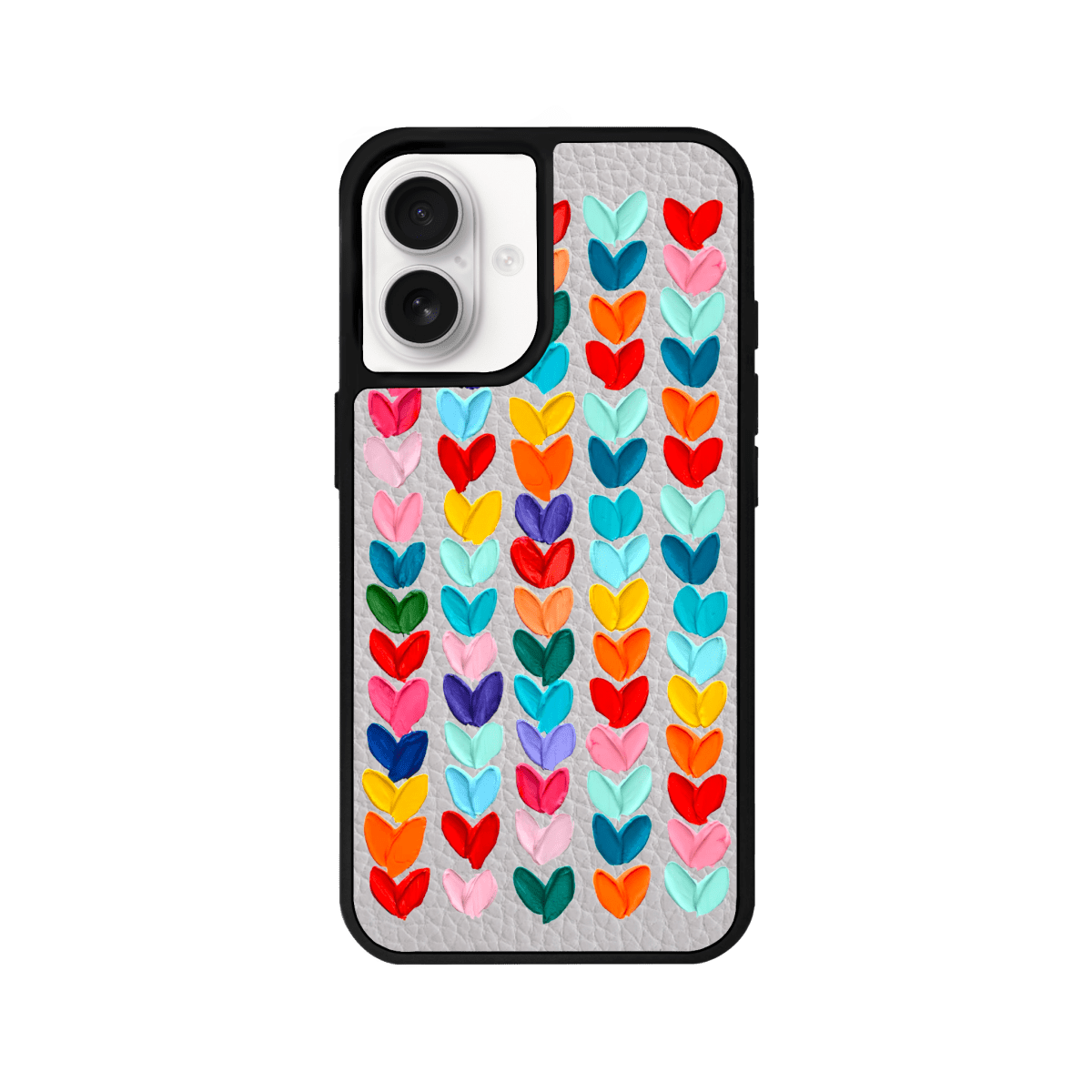 iPhone 16 Lovestorm Leather Vegan Deri Telefon Kılıfı Gri - SUMTHINCS