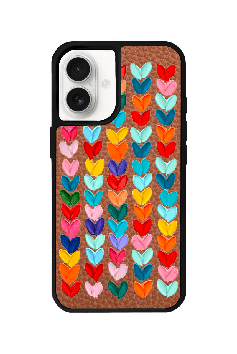 iPhone 16 Lovestorm Leather Vegan Deri Telefon Kılıfı Kahverengi - SUMTHINCS
