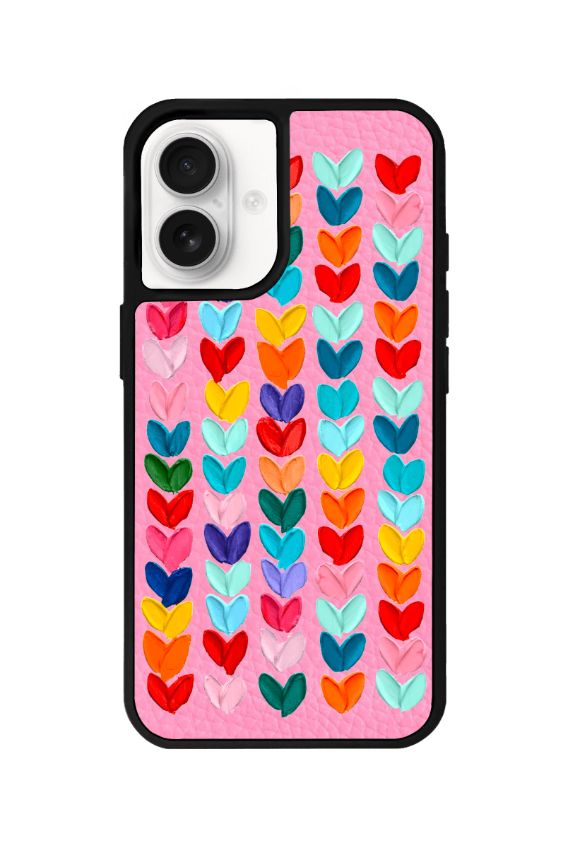 iPhone 16 Lovestorm Leather Vegan Deri Telefon Kılıfı Pembe - SUMTHINCS