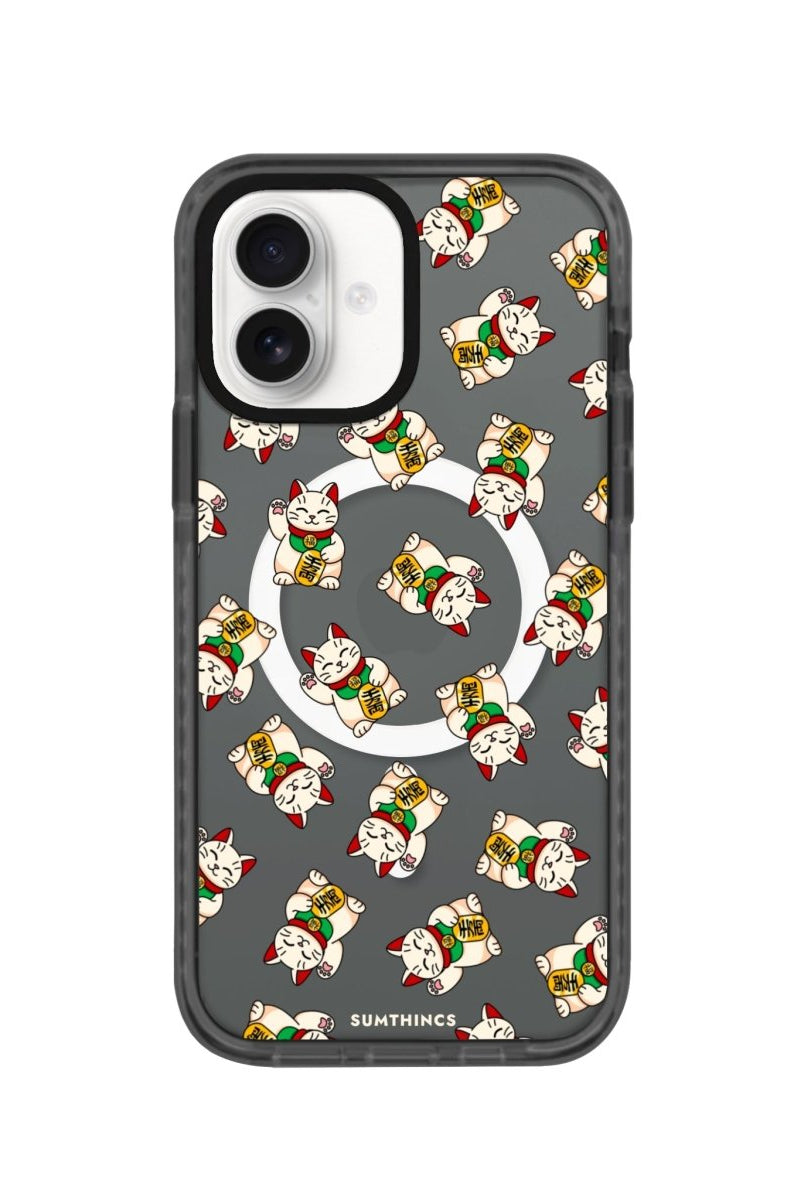 iPhone 16 Maneki Neko Magsafe Procase Şeffaf Telefon Kılıfı Antrasit - SUMTHINCS