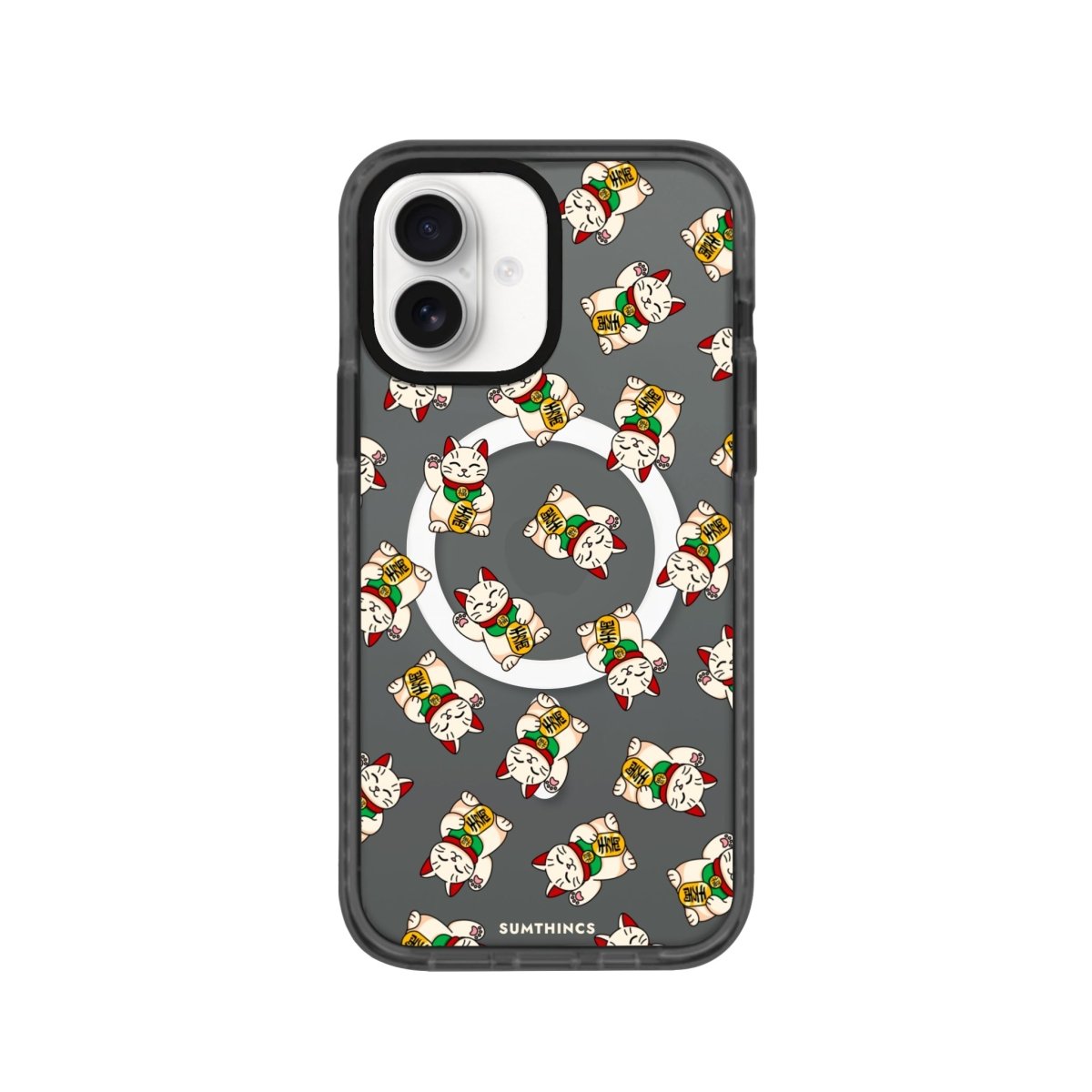 iPhone 16 Maneki Neko Magsafe Procase Şeffaf Telefon Kılıfı Antrasit - SUMTHINCS