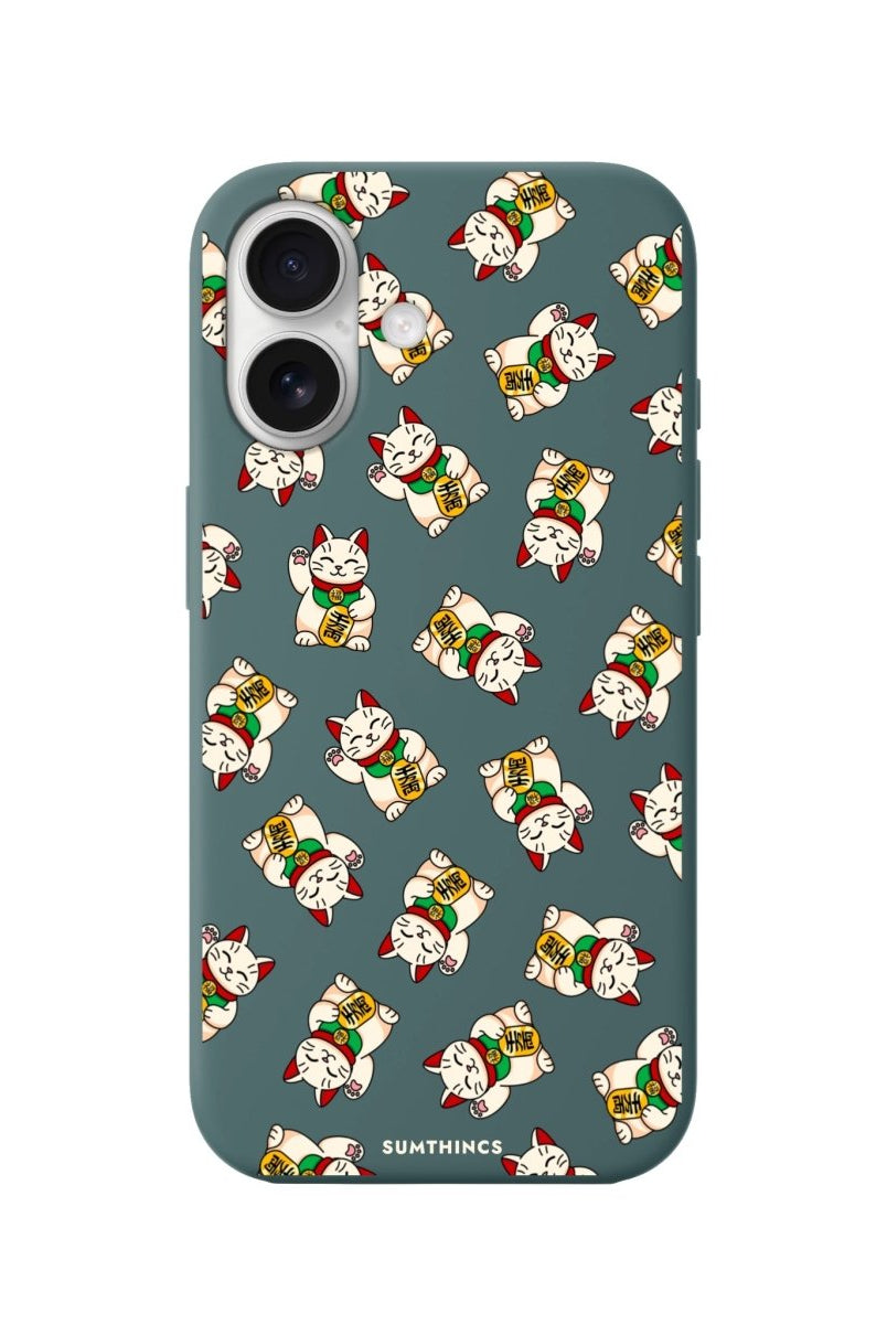 iPhone 16 Maneki Neko Premium Telefon Kılıfı Kaktüs Yeşili - SUMTHINCS