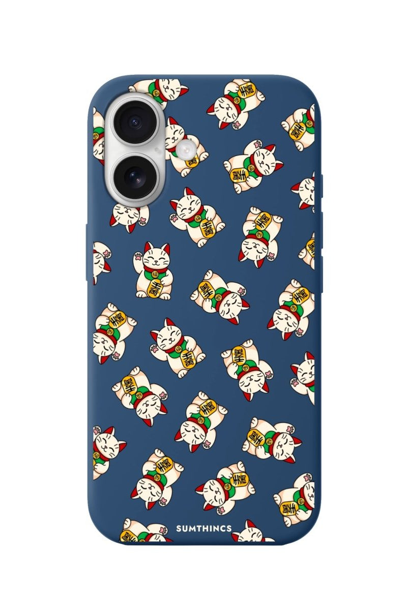 iPhone 16 Maneki Neko Premium Telefon Kılıfı Pasifik Mavi - SUMTHINCS