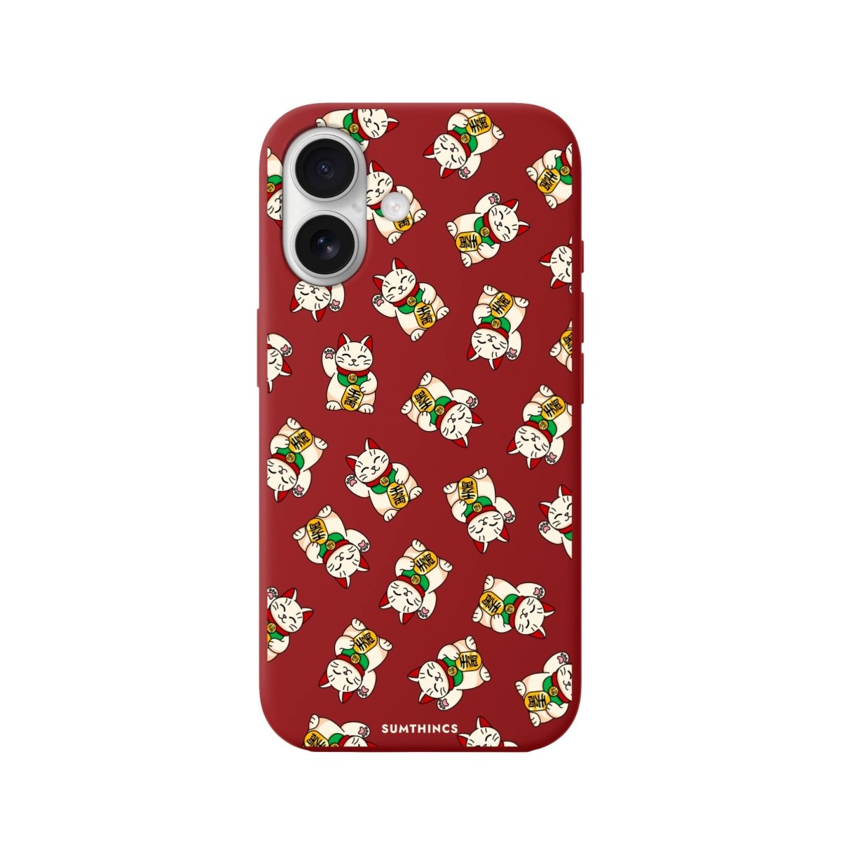 iPhone 16 Maneki Neko Premium Telefon Kılıfı Kırmızı - SUMTHINCS