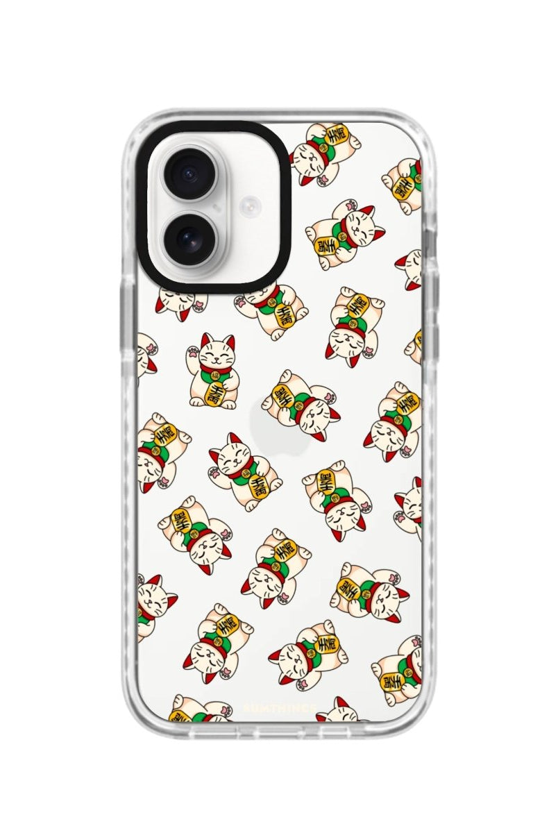 iPhone 16 Maneki Neko Procase Şeffaf Telefon Kılıfı Beyaz Şeffaf - SUMTHINCS