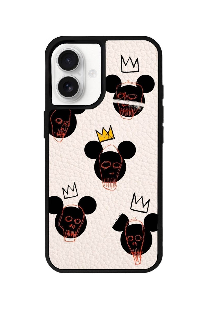 iPhone 16 Mickeys Midnight Leather Vegan Deri Telefon Kılıfı Bej - SUMTHINCS