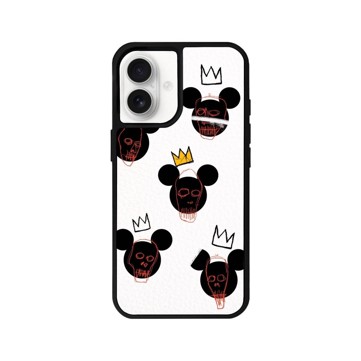 iPhone 16 Mickeys Midnight Leather Vegan Deri Telefon Kılıfı Beyaz - SUMTHINCS