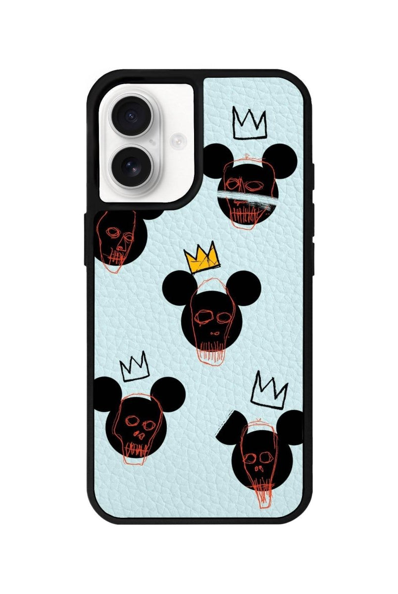 iPhone 16 Mickeys Midnight Leather Vegan Deri Telefon Kılıfı Açık Mavi - SUMTHINCS