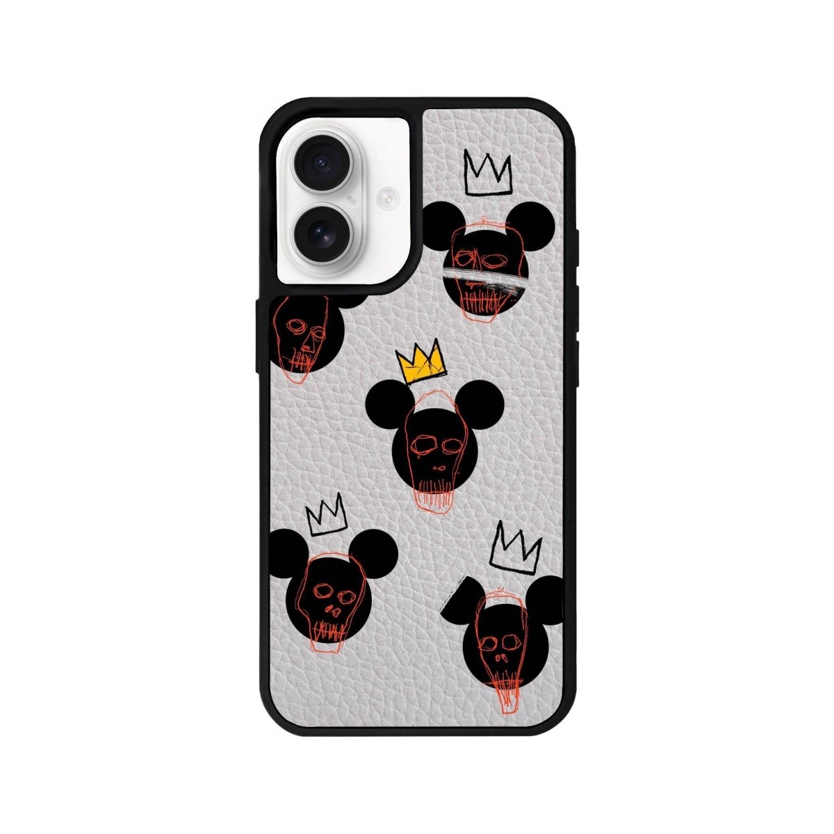 iPhone 16 Mickeys Midnight Leather Vegan Deri Telefon Kılıfı Gri - SUMTHINCS