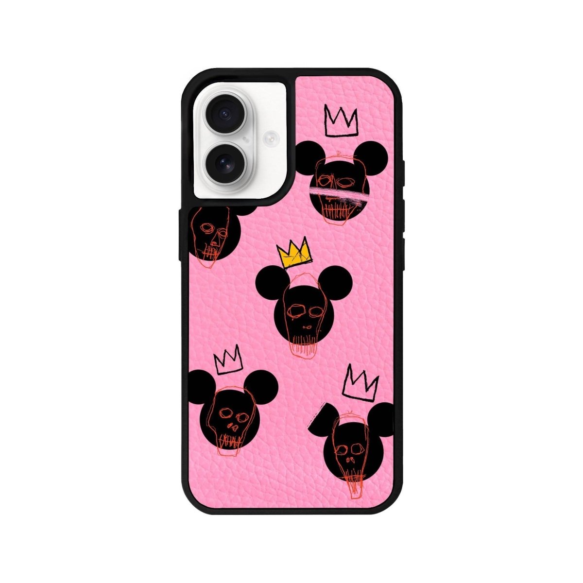 iPhone 16 Mickeys Midnight Leather Vegan Deri Telefon Kılıfı Pembe - SUMTHINCS