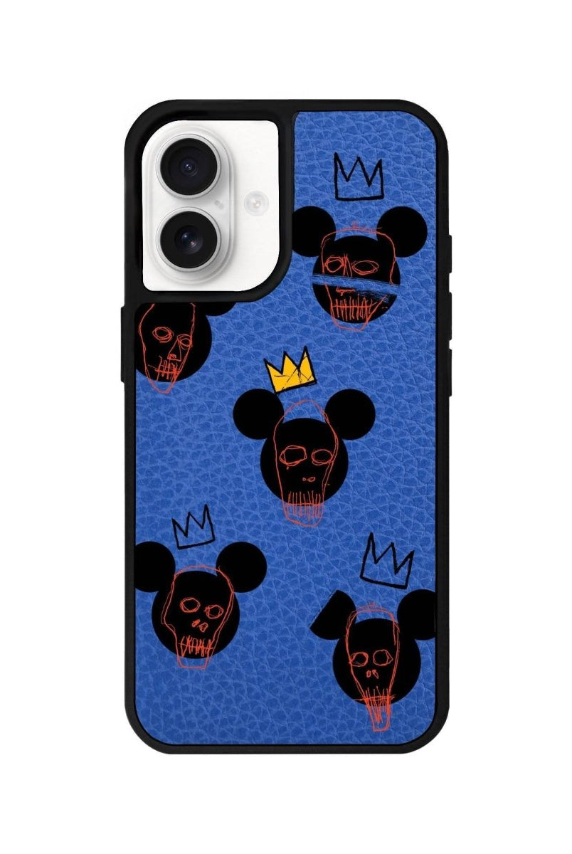 iPhone 16 Mickeys Midnight Leather Vegan Deri Telefon Kılıfı Mavi - SUMTHINCS