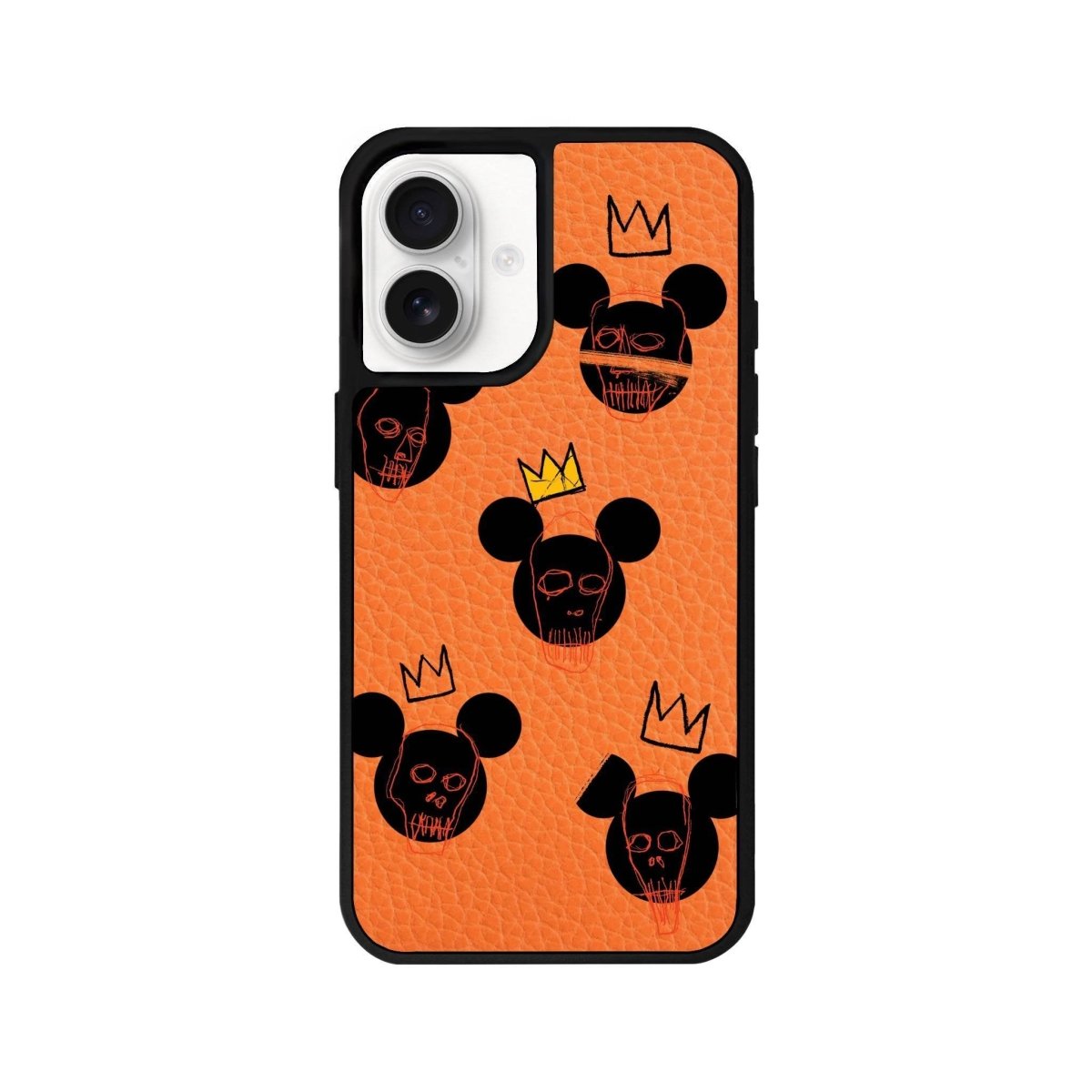 iPhone 16 Mickeys Midnight Leather Vegan Deri Telefon Kılıfı Turuncu - SUMTHINCS