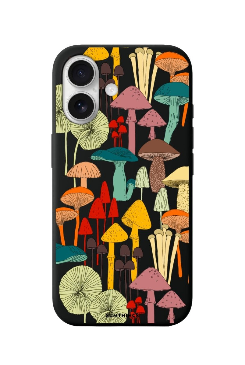 iPhone 16 Mushrooms Premium Telefon Kılıfı Siyah - SUMTHINCS