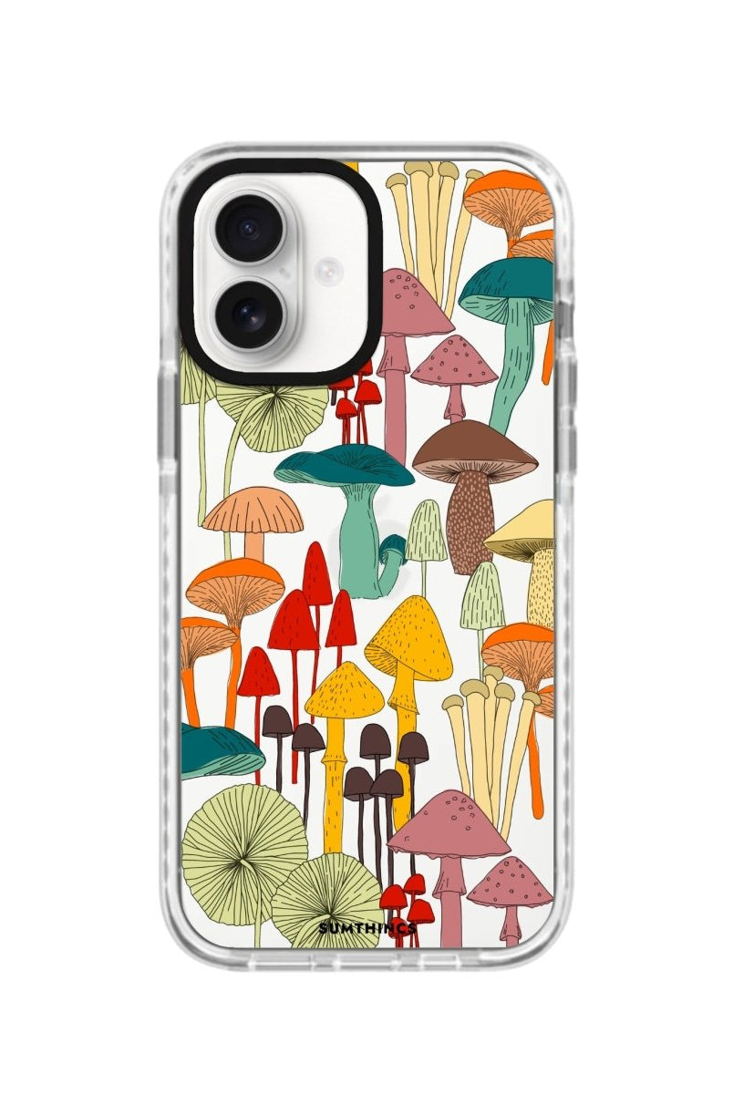 iPhone 16 Mushrooms Procase Şeffaf Telefon Kılıfı Beyaz Şeffaf - SUMTHINCS