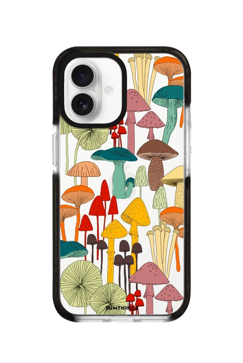 iPhone 16 Mushrooms Procase Şeffaf Telefon Kılıfı Siyah Şeffaf - SUMTHINCS