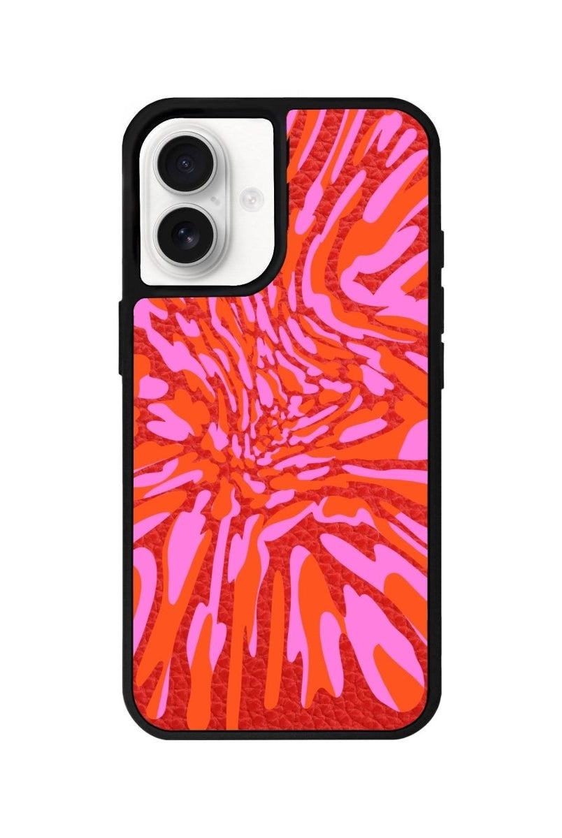 iPhone 16 Neon Dreams Leather Vegan Deri Telefon Kılıfı Kırmızı - SUMTHINCS