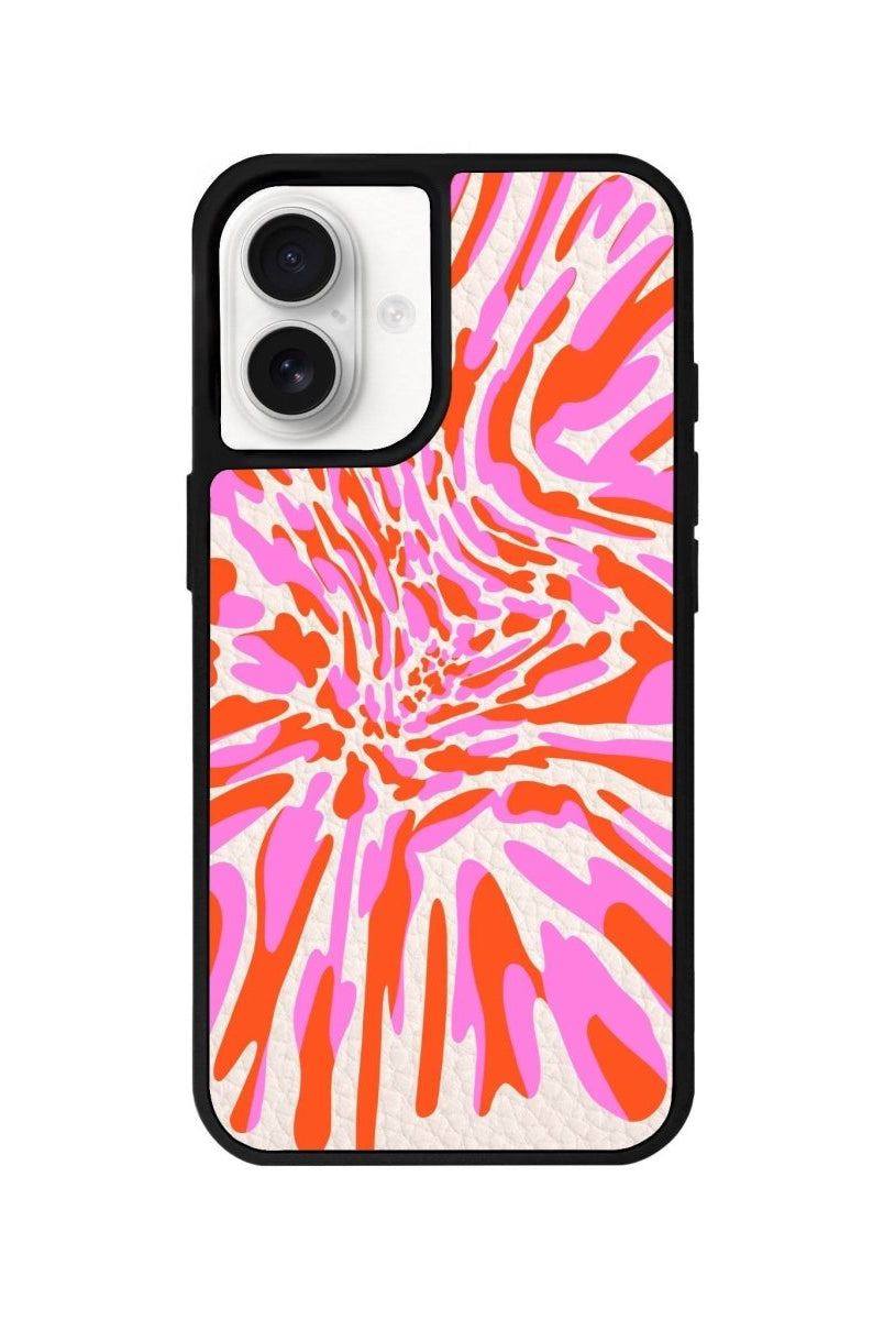 iPhone 16 Neon Dreams Leather Vegan Deri Telefon Kılıfı Bej - SUMTHINCS