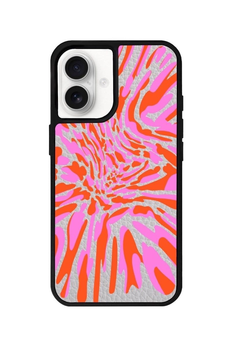 iPhone 16 Neon Dreams Leather Vegan Deri Telefon Kılıfı Gri - SUMTHINCS