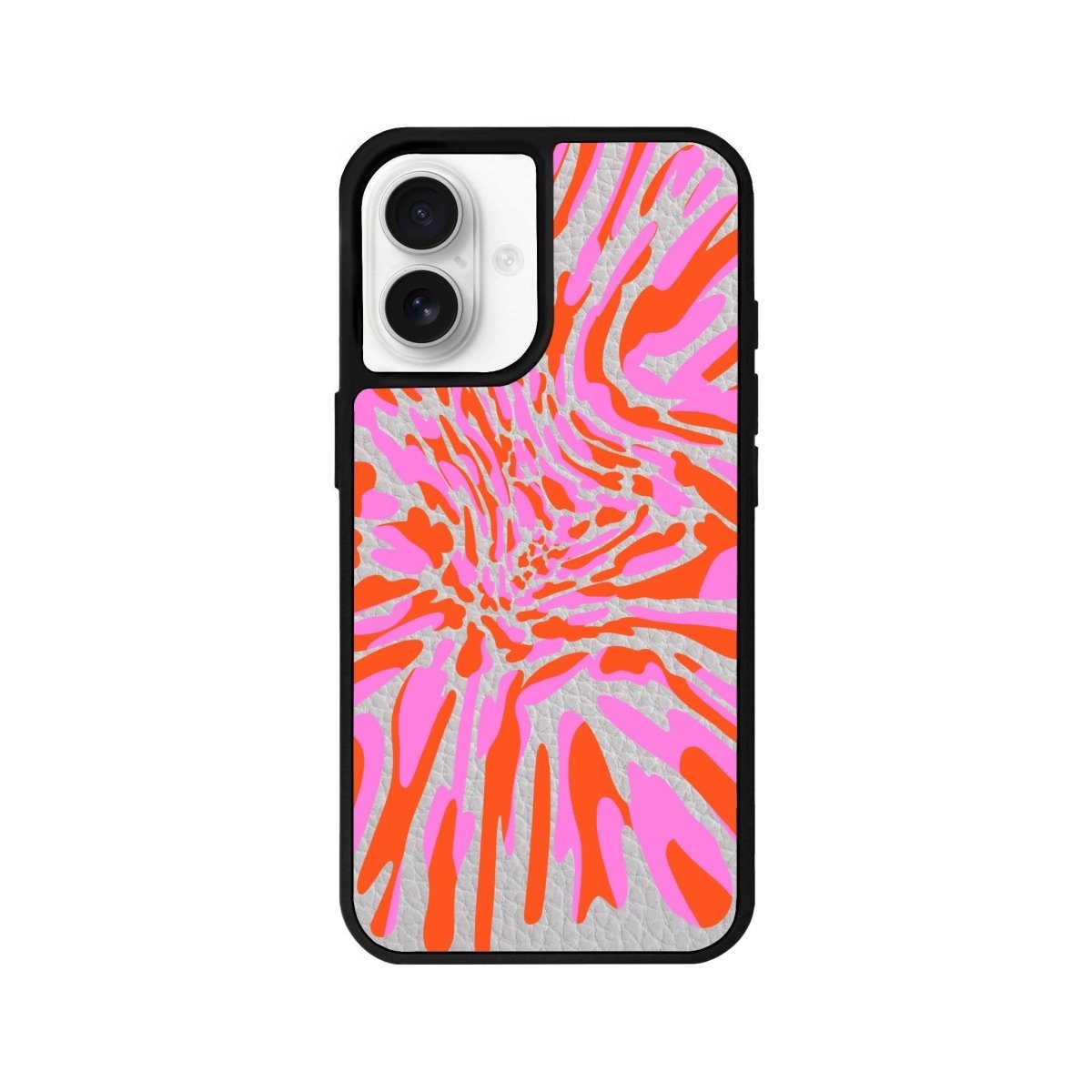 iPhone 16 Neon Dreams Leather Vegan Deri Telefon Kılıfı Gri - SUMTHINCS