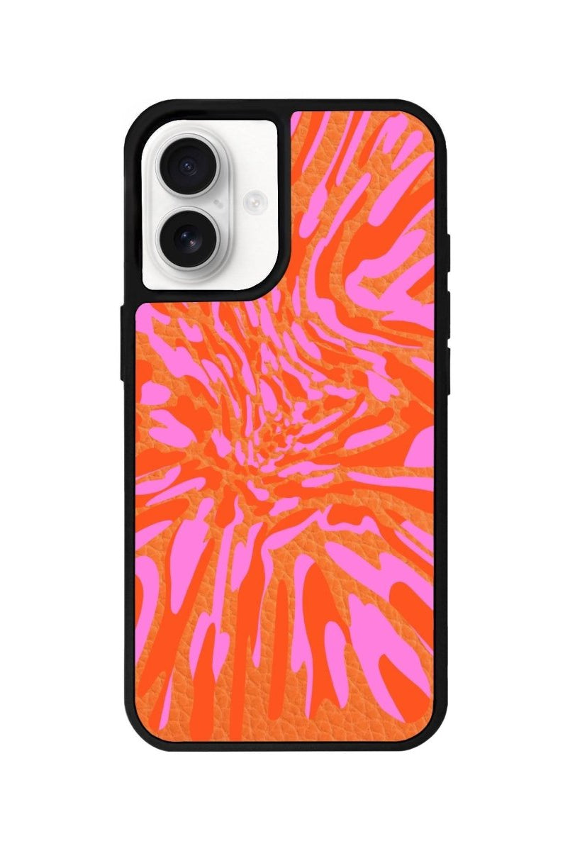 iPhone 16 Neon Dreams Leather Vegan Deri Telefon Kılıfı Turuncu - SUMTHINCS